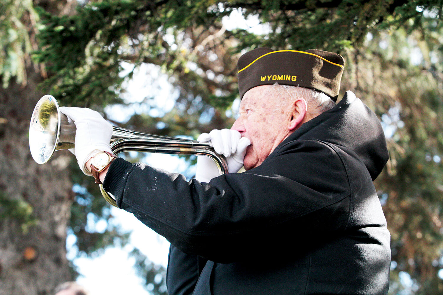 Jerry Tift plays taps to conclude the Veterans’ Day Parade